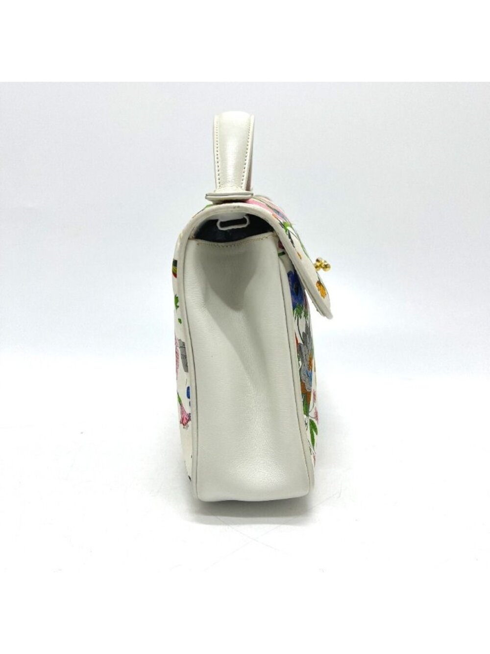 Gucci Handbag Flora Canvas Leather White Multi - Picture 3 of 9